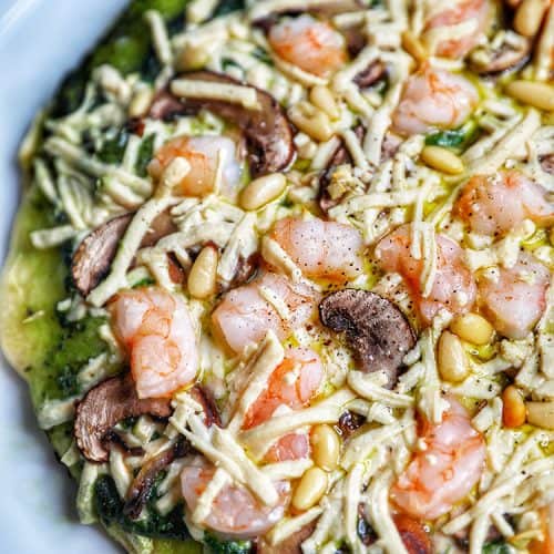 shrimp pesto pizza