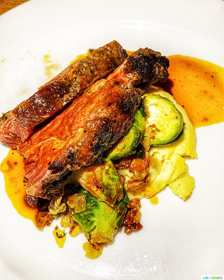 filet mignon and brussels sprouts from walla walla steak co.