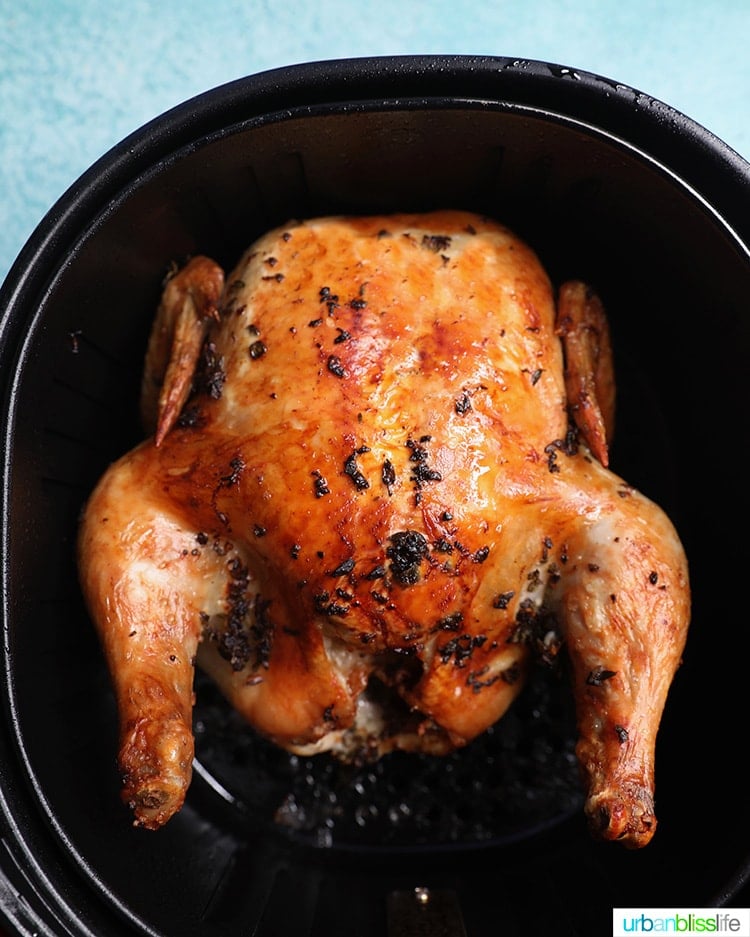just air fried Air Fryer Rotisserie Chicken