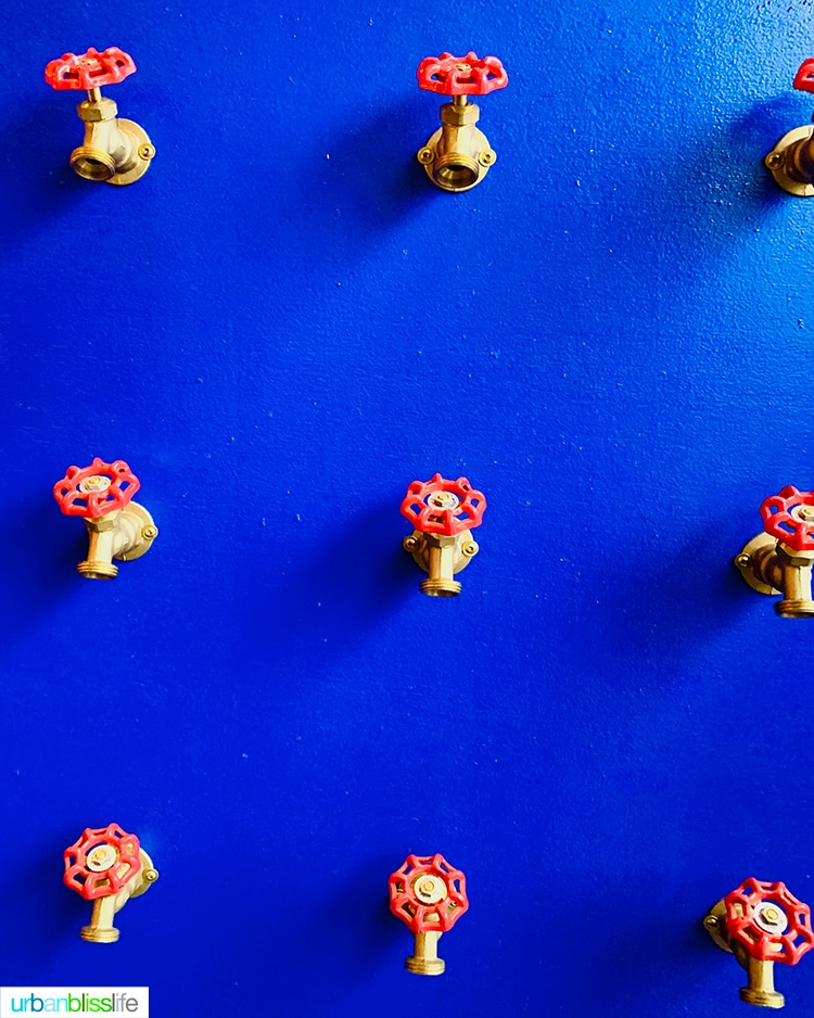 colorful wall decor inside Portland's Farmhouse Kitchen Thai restaurant