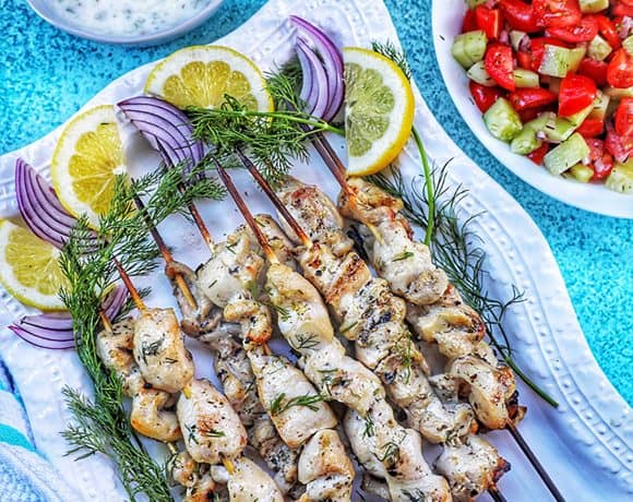 Greek Chicken Souvlaki Feature