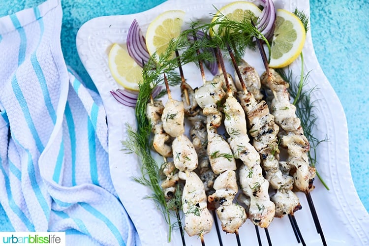 Greek chicken souvlaki