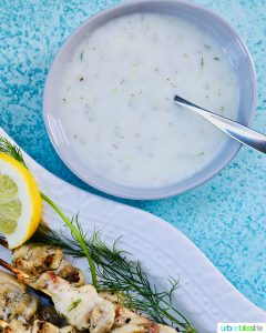 greek vegan tzatziki sauce with chicken