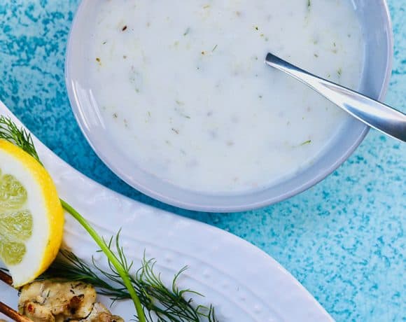 greek vegan tzatziki sauce with chicken
