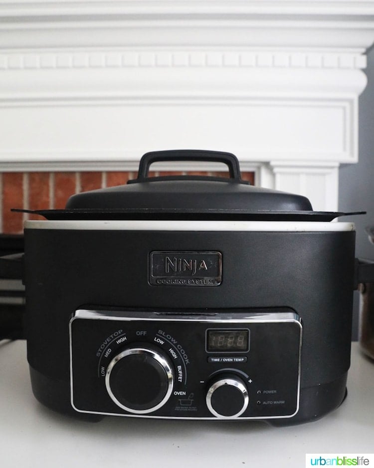 slow cooker in temporary kitchen