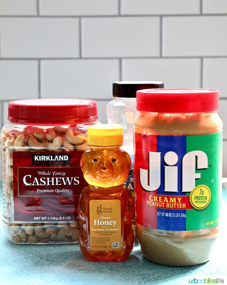 nuts, honey, peanut butter 