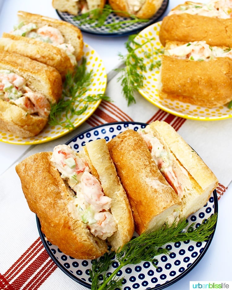 table of shrimp rolls