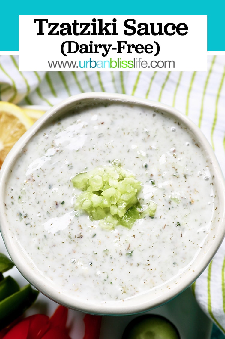 close up of vegan tzatziki sauce