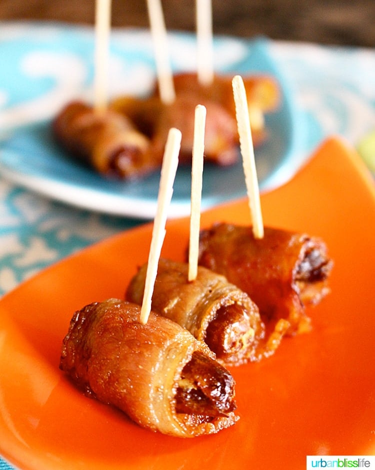 bacon-wrapped dates with goat cheese