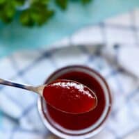 spoon of bbq sauce
