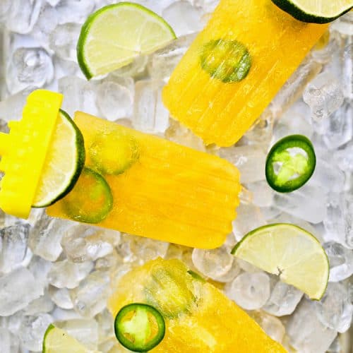 trio of Tropical Margarita Popsicles