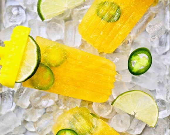 trio of Tropical Margarita Popsicles