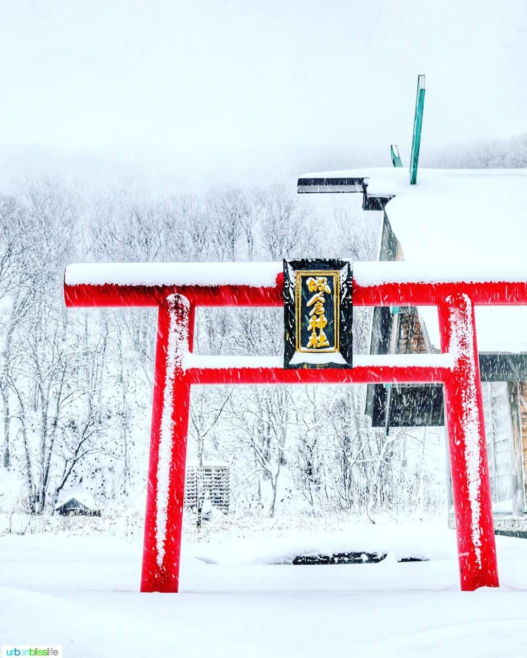 red torii gates in Aomori Japan