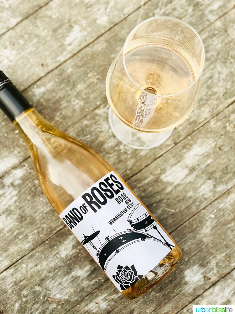 Charles Smith Band of Roses rosé wine bottle and wine in a glass