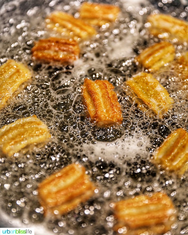 churros cooking in oil