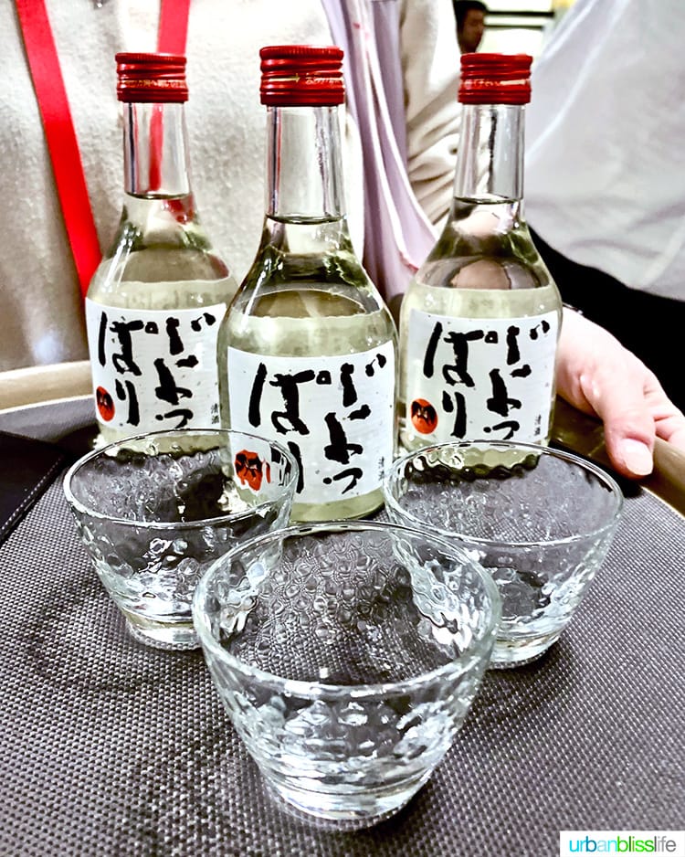 individual sake bottles at Hotel Jogakura