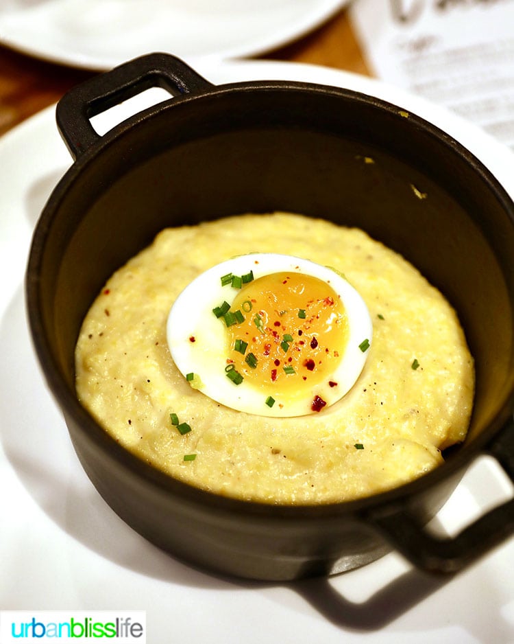 egg over polenta.