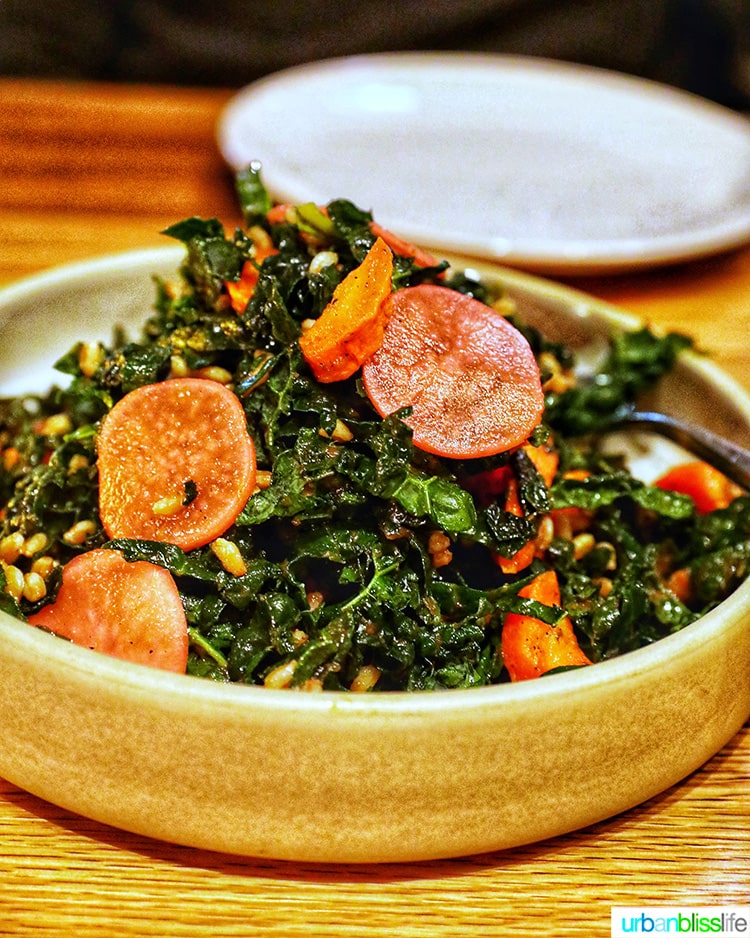 carrot salad at vaux restaurant in portland