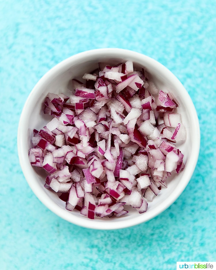 minced red onions
