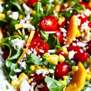 close up of Peach Tomato Salad