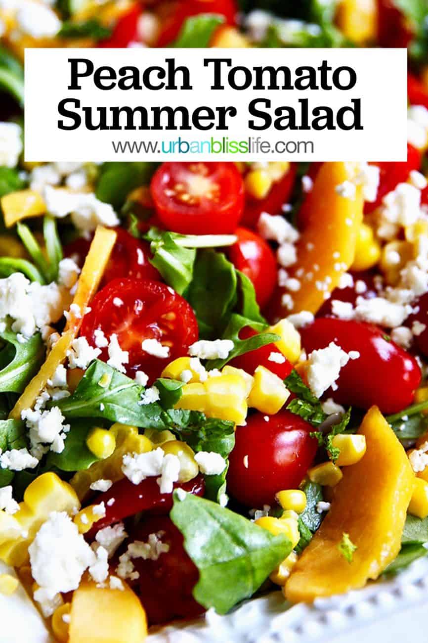 main graphic for Peach Tomato Salad on a platter