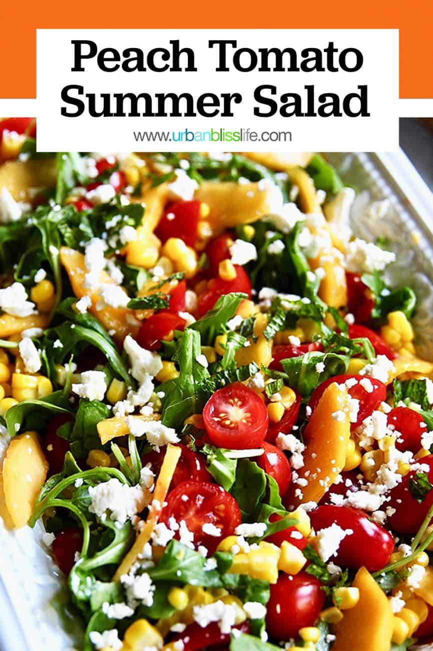 main graphic for Peach Tomato Salad on a platter