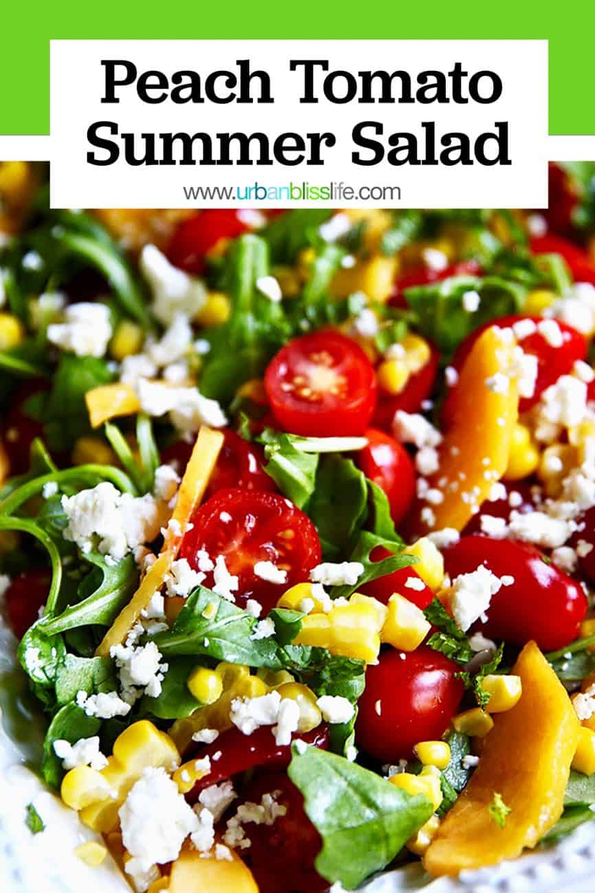 main graphic for Peach Tomato Salad on a platter