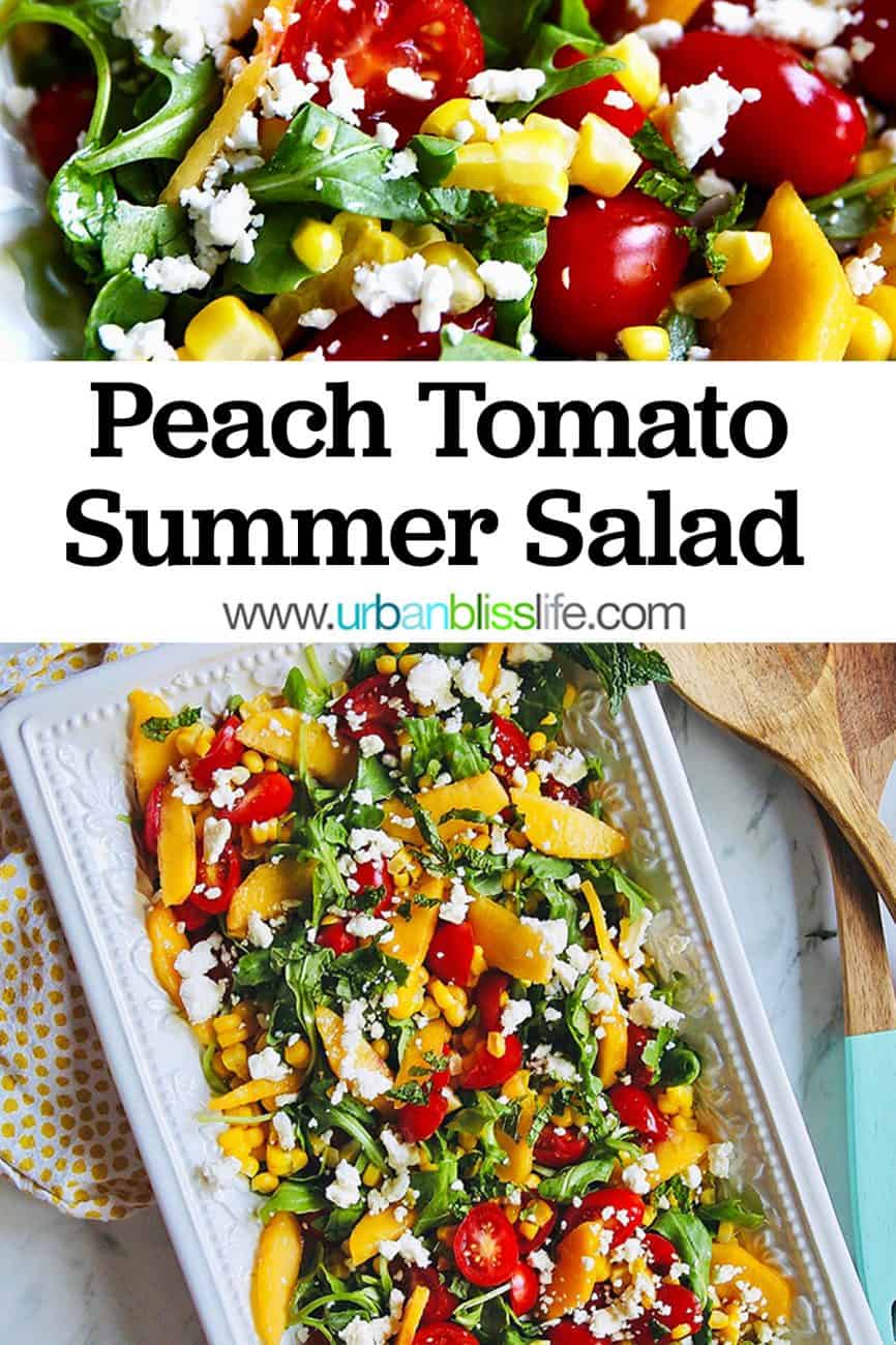 main graphic for Peach Tomato Salad on a platter