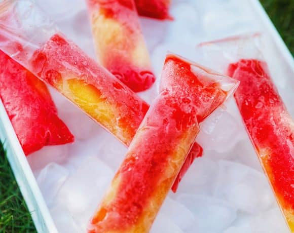 Tequila Sunset Pops on ice tray