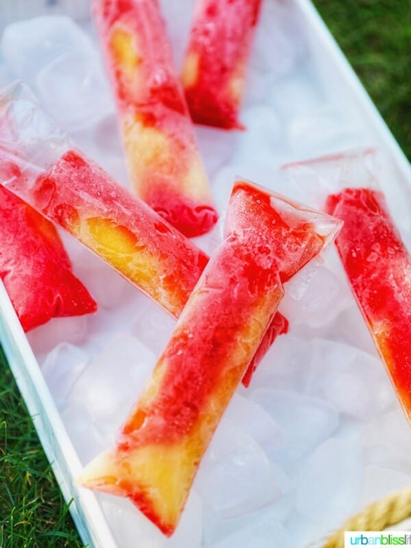 Tequila Sunset Pops on ice tray