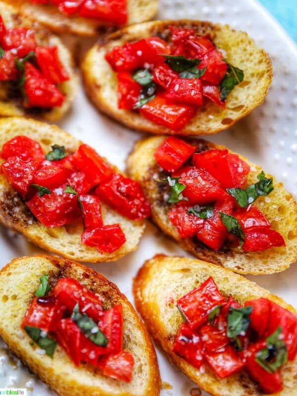 feature photo of classic tomato bruschetta with balsamic vinegar