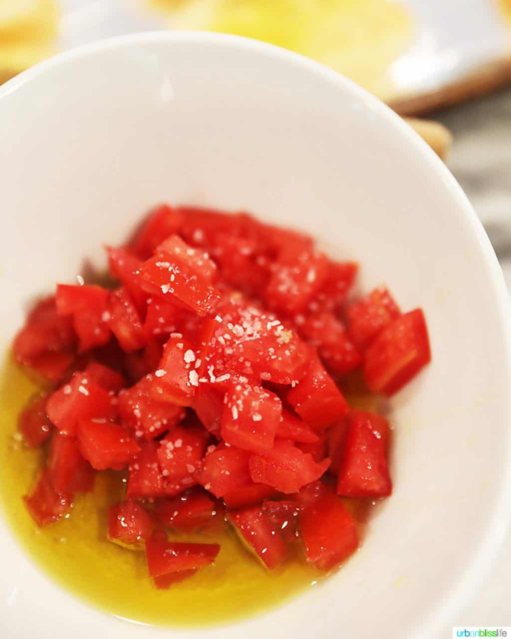 chopped tomatoes in olive oil