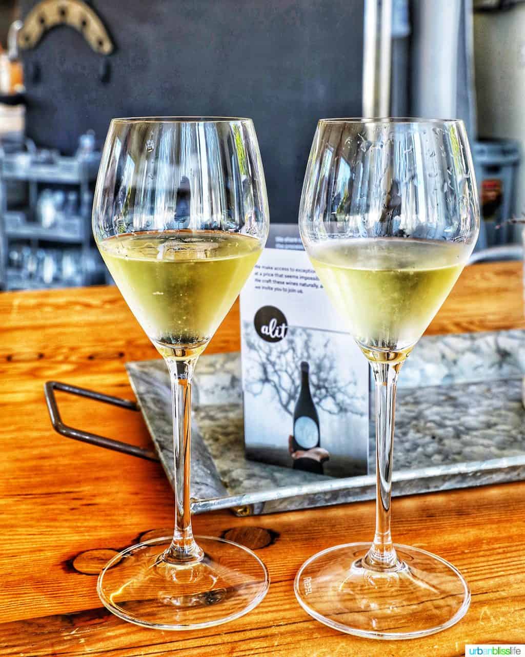 two glasses of Alit Wines Champagne