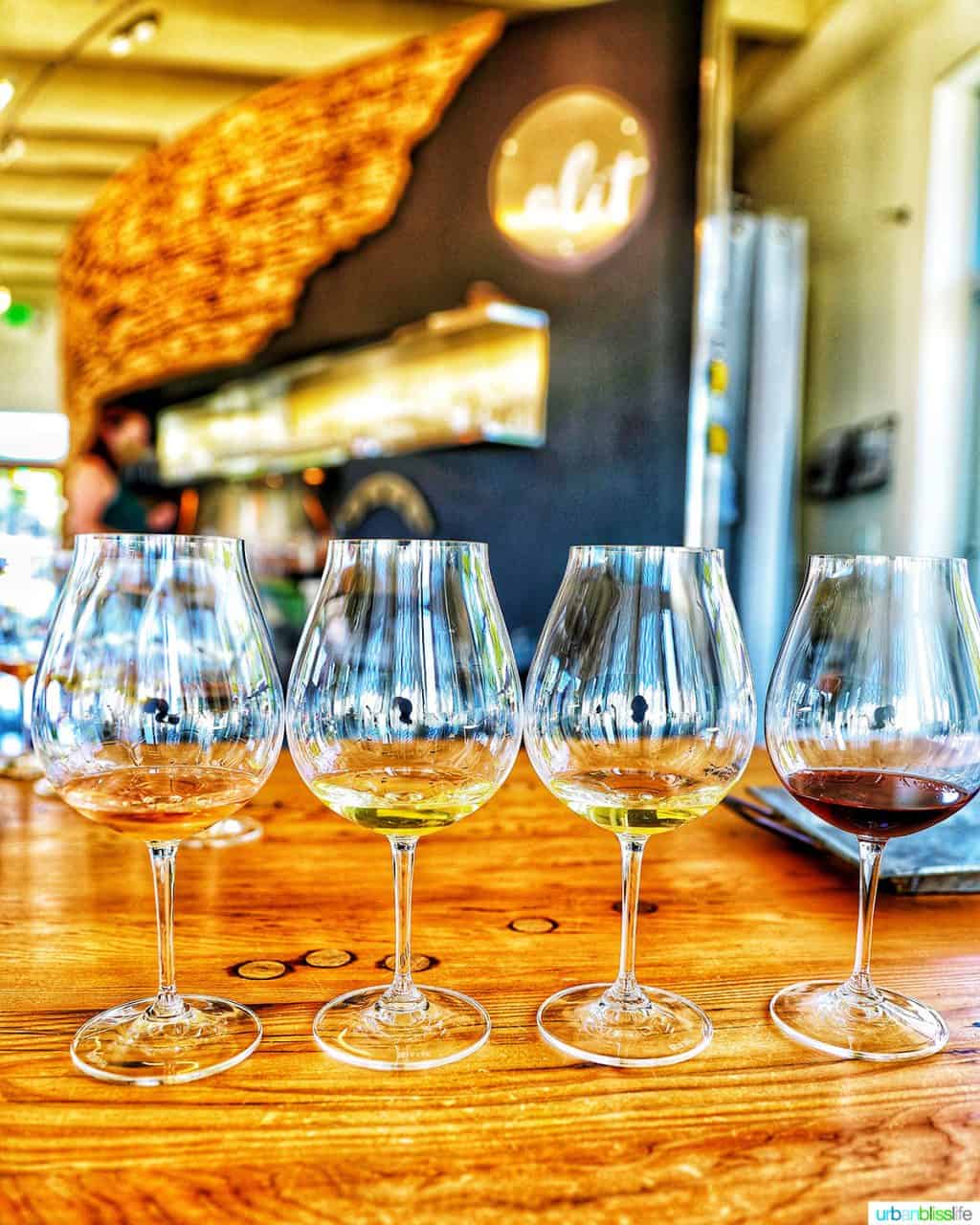 wine flight at Alit Wines
