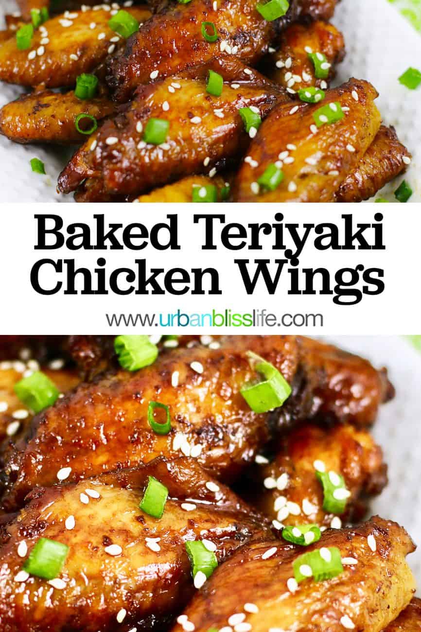 main graphic for baked teriyaki chicken wings
