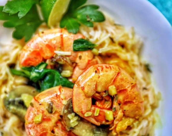 Coconut Curry Shrimp and Mushrooms