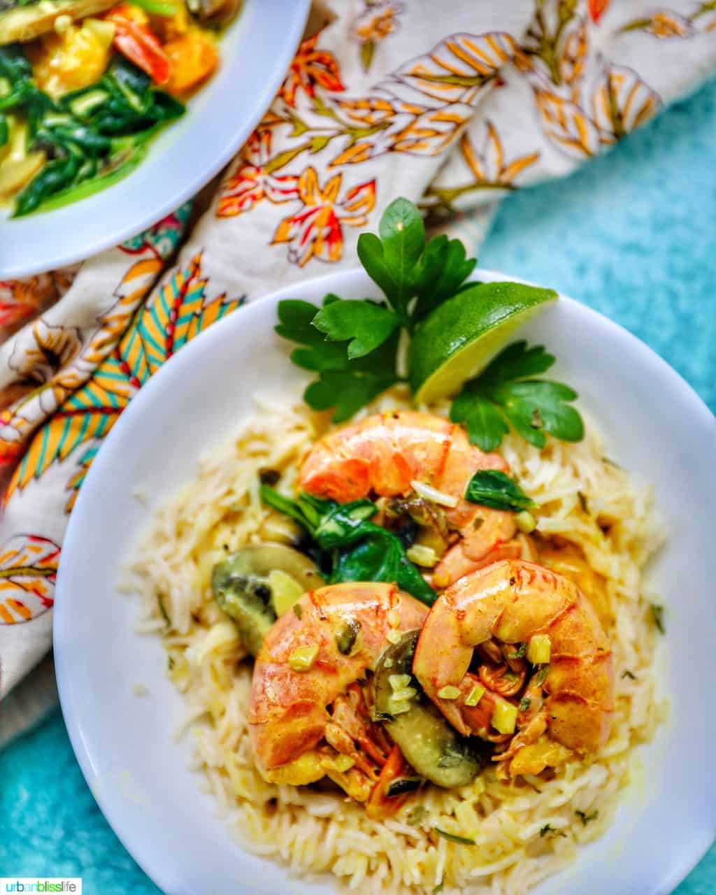 Coconut Curry Shrimp and Mushrooms