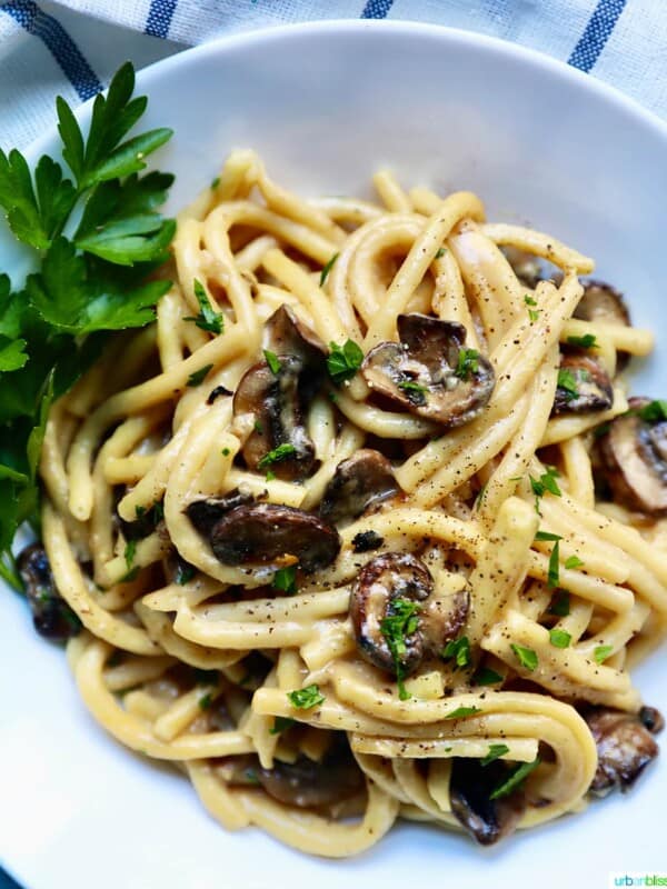 Creamy Pasta with Crispy Mushrooms FEATURE