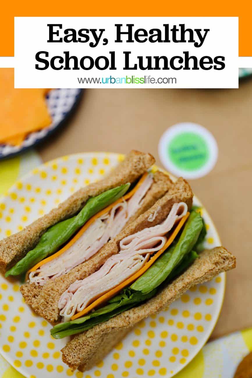 pinterest graphic for back to school lunches