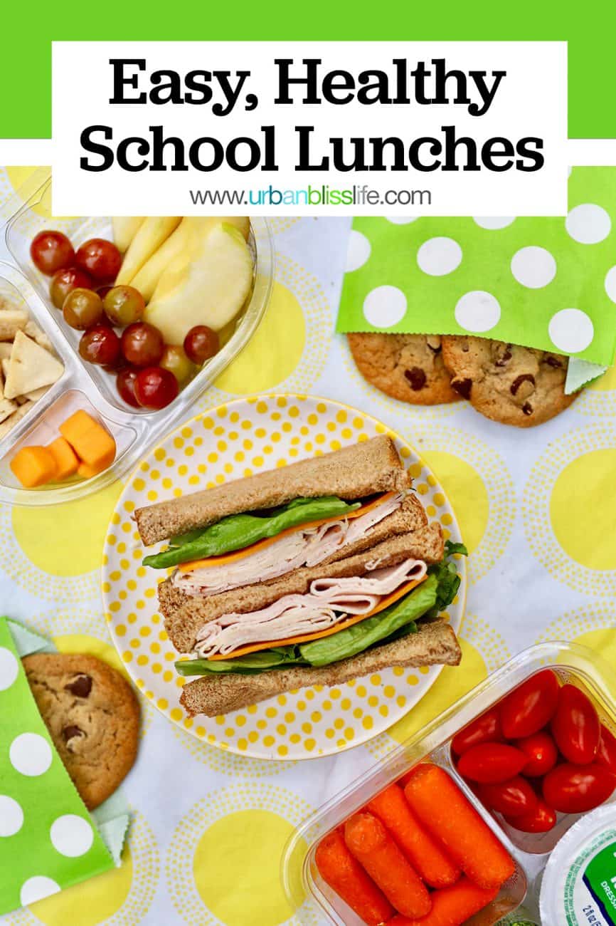 pinterest graphic for back to school lunches