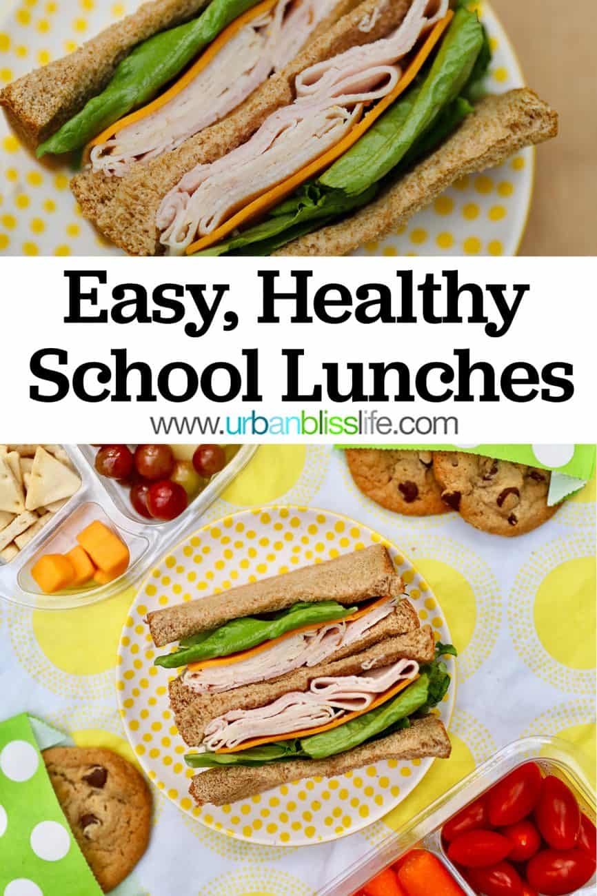 pinterest graphic for back to school lunches