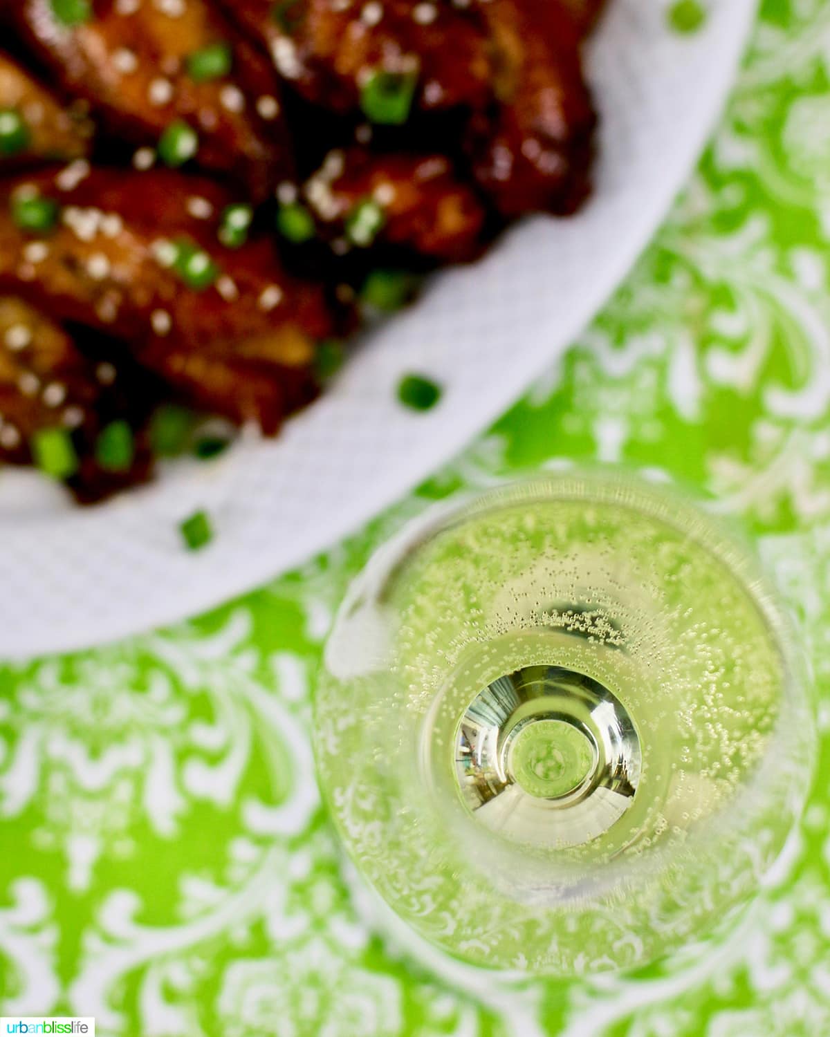 riesling white wine with asian chicken wings