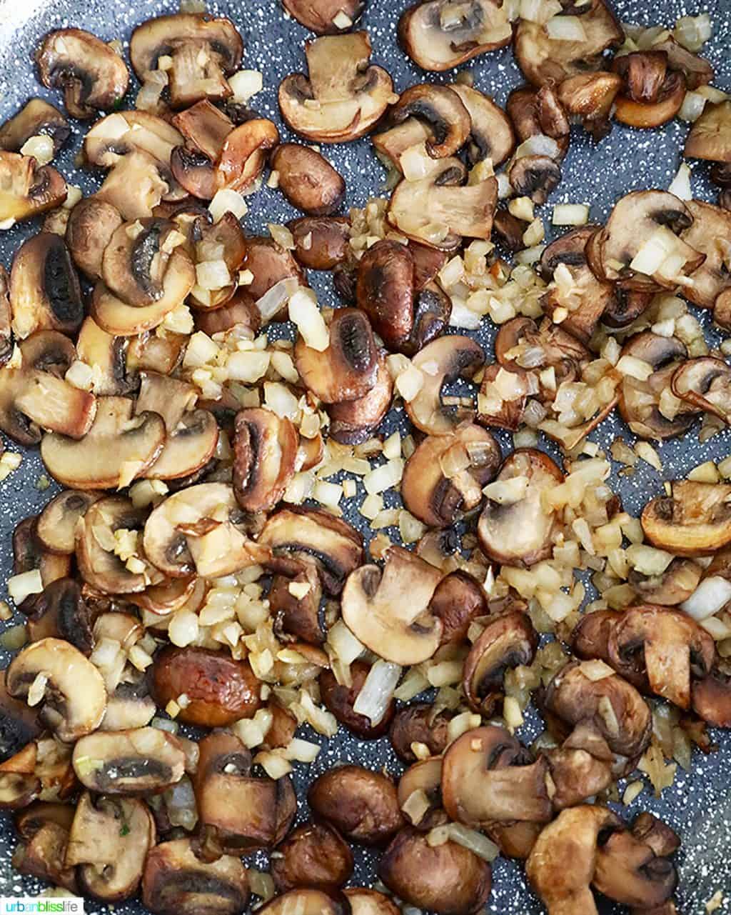 sauteeing mushrooms