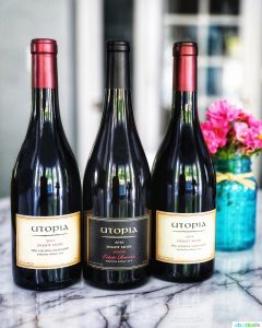 3-pack of pinot noir wine bottles from utopia wines