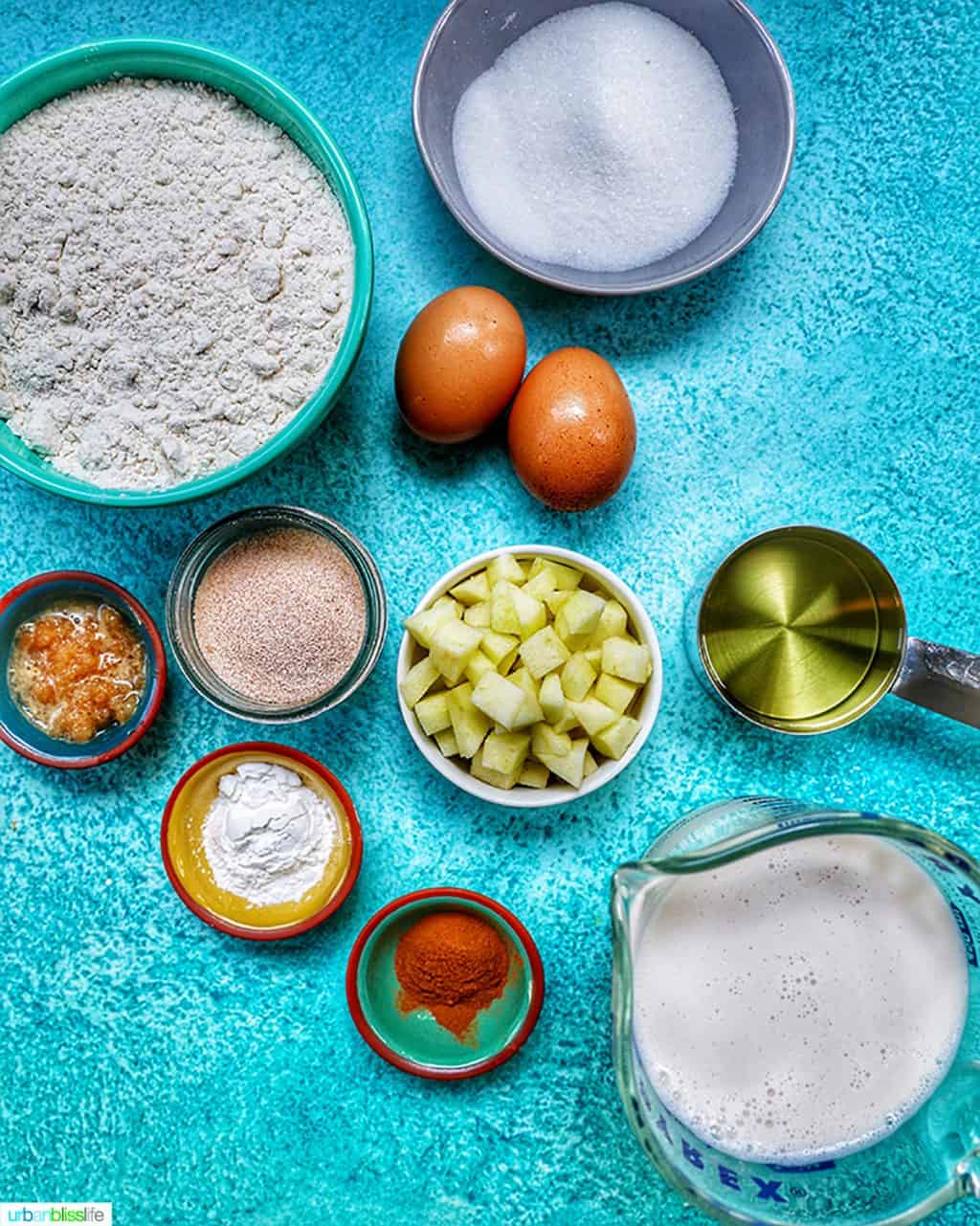ingredients for apple cinnamon pancakes