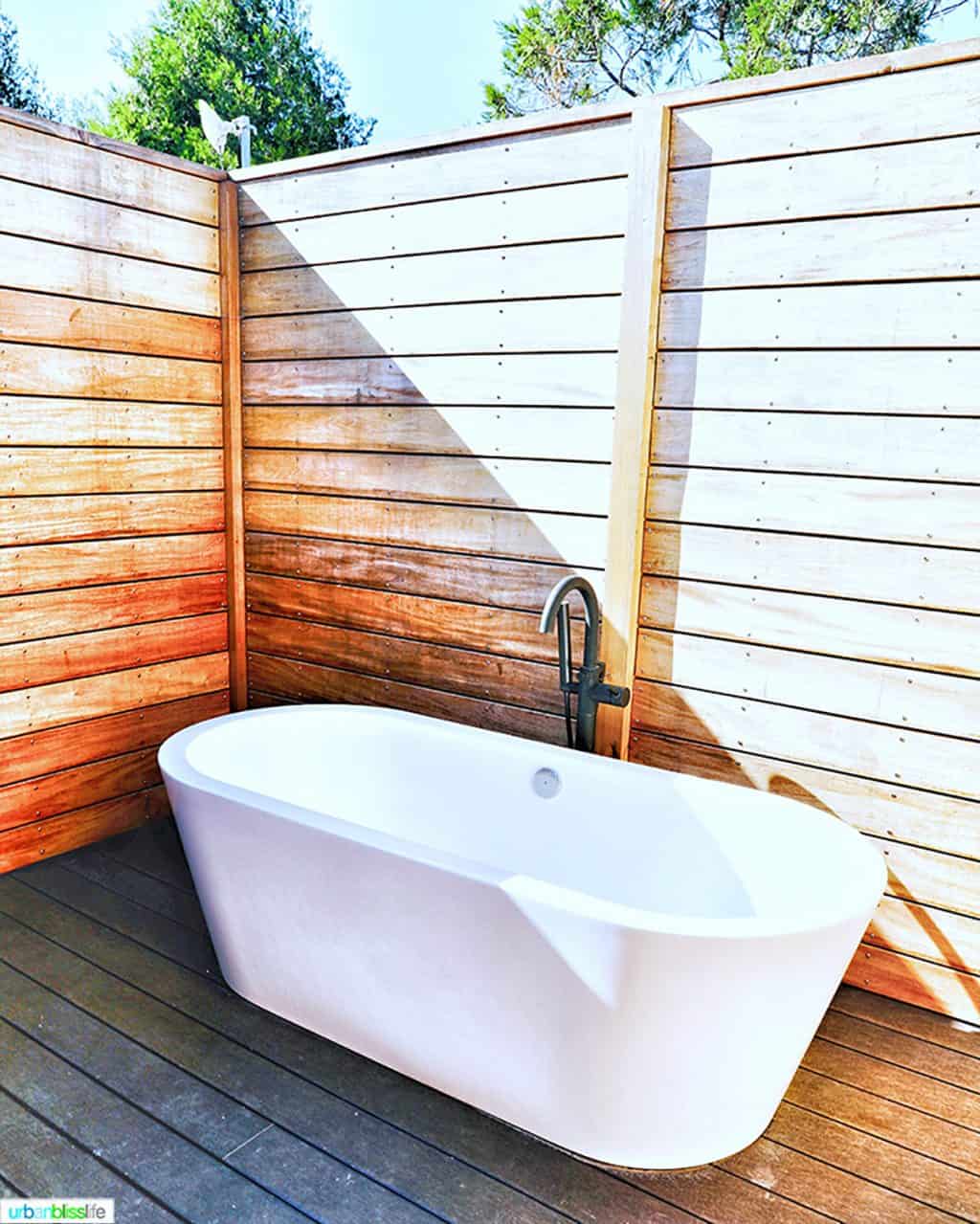 big outdoor soaking tub