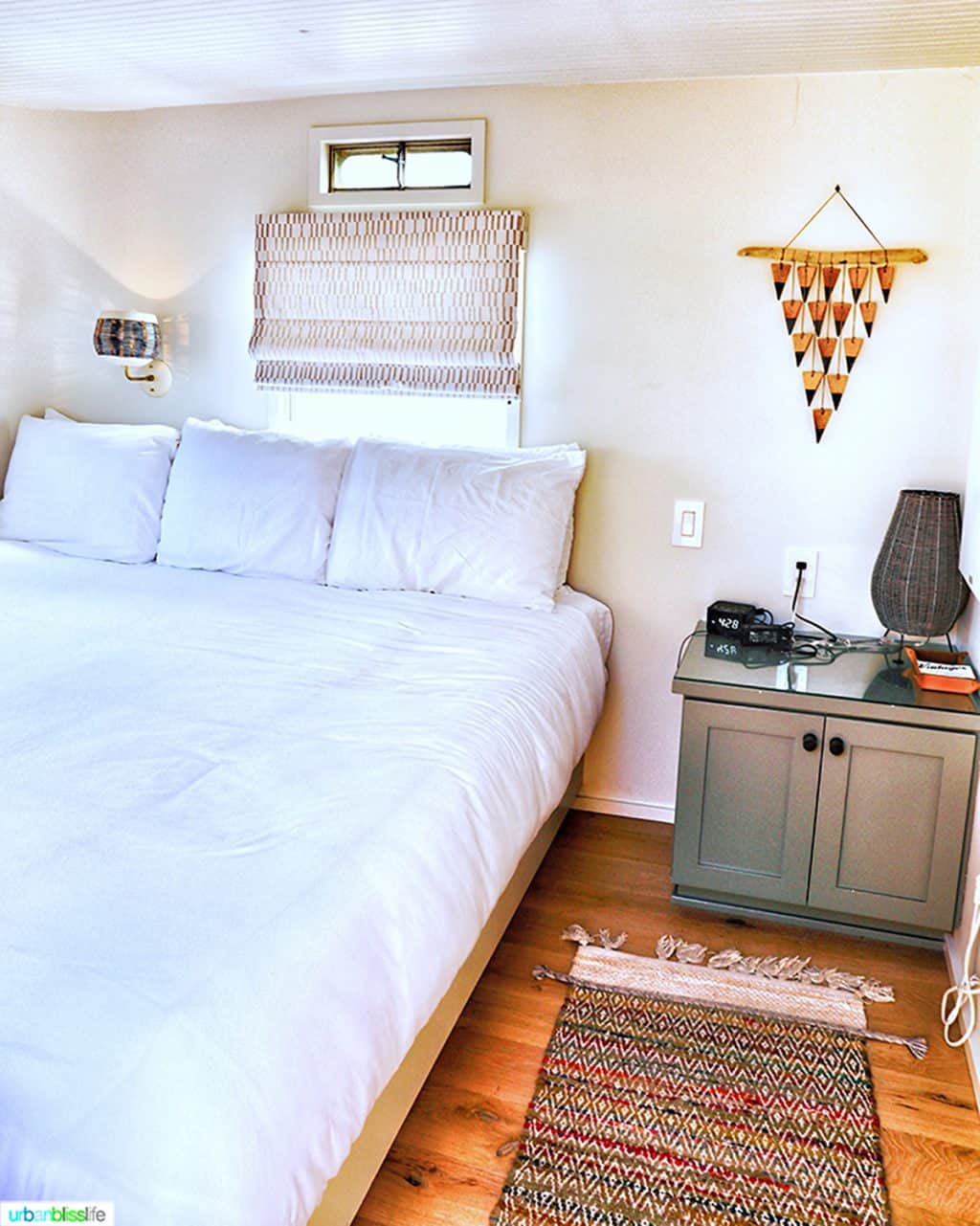bedroom of mansion airstream at Vintages Trailer Resort