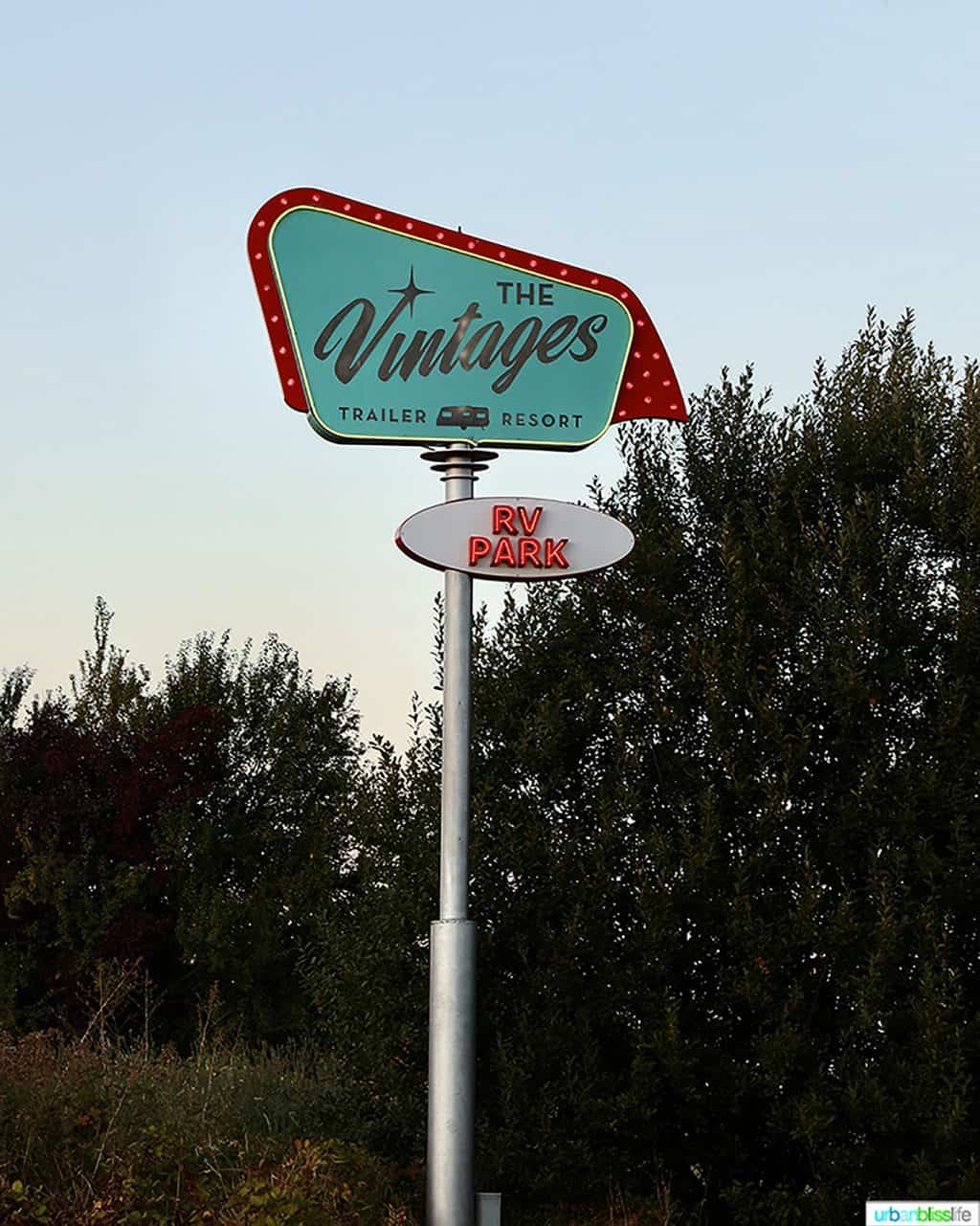 vintages trailer resort sign