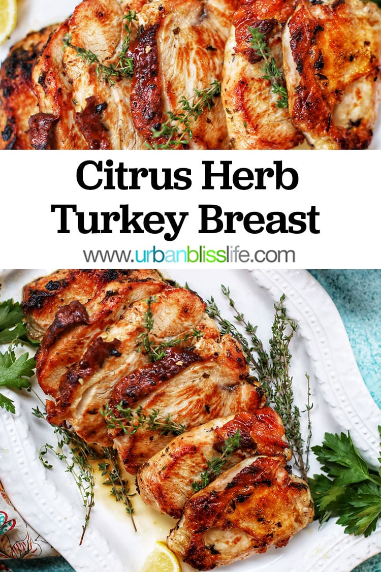 Citrus Herb Turkey Breast with text overlay