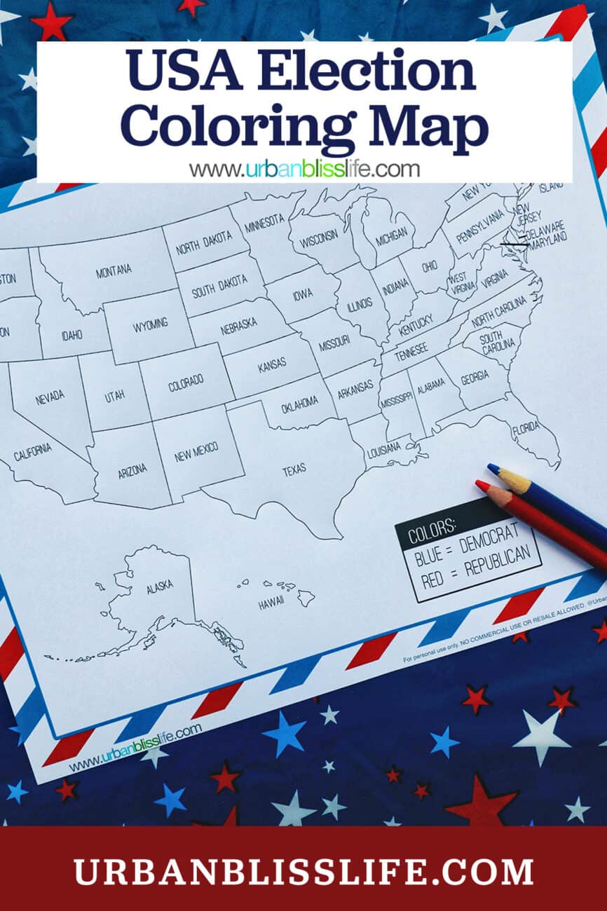 election coloring map with title text overlay.